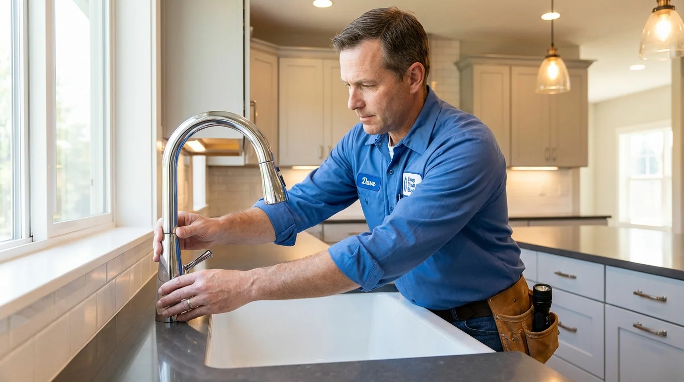 Kitchen faucet installation by Johns Plumbing LLC in Solana Beach